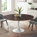 Lippa 60" Dining Table in Cherry Walnut Finish & White Metal