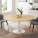 Lippa 60" Dining Table in Natural Wood Finish & White Metal