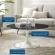 Lippa 36" Coffee Table in Black Faux Marble & White Metal