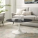 Lippa 36" Coffee Table in Black Faux Marble & White Metal