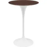 Lippa 28" Bar Table in Cherry Walnut Finish & White Metal