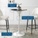 Lippa 28" Bar Table in Black Faux Marble & White Metal