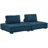 Saunter 2 Piece Loveseat in Tufted Azure Fabric