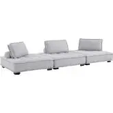 Saunter 3 Piece Sofa in Tufted Light Gray Fabric