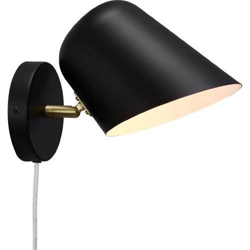 Briana Swivel Wall Sconce in Black Metal & Brass