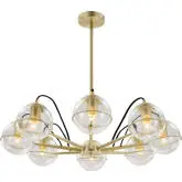 Hanna 8 Light Chandelier in Gold Metal & Clear Glass