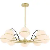 Hanna 8 Light Chandelier in Gold Metal & Opal Glass