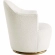 Nora Accent Swivel Chair in White Boucle Fabric & Gold