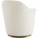 Nora Accent Swivel Chair in White Boucle Fabric & Gold