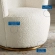 Nora Accent Swivel Chair in White Boucle Fabric & Gold