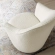 Nora Accent Swivel Chair in White Boucle Fabric & Gold
