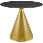 Tupelo 36" Dining Table in Black Faux Marble & Gold Steel