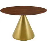 Tupelo 47" Dining Table in Walnut Finish & Gold Steel