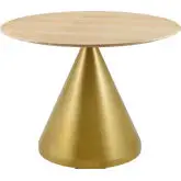 Tupelo 40" Dining Table in Wood Finish & Gold Steel