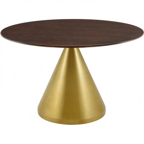 Tupelo 47" Dining Table in Cherry Walnut Finish & Gold Steel