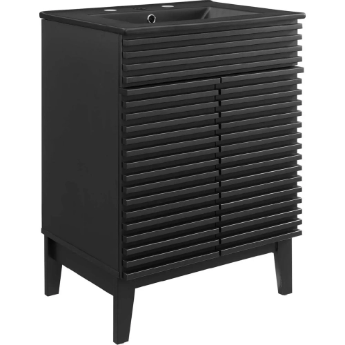 Render 24" Bathroom Vanity in Black Finish & Black Ceramic