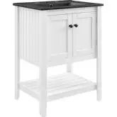 Prestige 24" Bathroom Vanity in White Finish & Black Ceramic