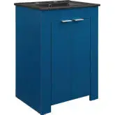 Maybelle 24" Bathroom Vanity in Navy Blue Finish & Black Ceramic