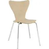 Ernie Dining Chair in Natural Finish Wood on Metal Legs