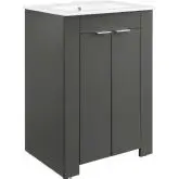 Maybelle 24" Bathroom Vanity in Gray Finish & White Ceramic