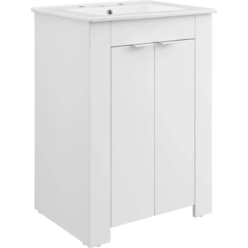 Maybelle 24" Bathroom Vanity in White Finish & White Ceramic