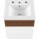 Render 18" Bathroom Vanity in White, Walnut Finish & White Ceramic