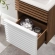 Render 18" Bathroom Vanity in White, Walnut Finish & White Ceramic