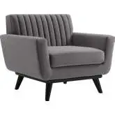 Engage Accent Chair in Channel Tufted Gray Velvet