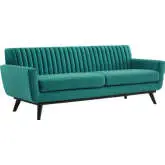 Engage Sofa in Channel Tufted Teal Velvet