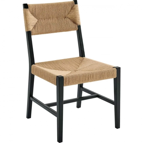 Bodie Dining Chair in Black Wood & Paper Rope