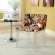 Multicolored Flowers Pattern Accent Chair with Clear Acrylic Legs