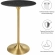 Lippa 28" Bar Table in Black Faux Marble & Gold Steel
