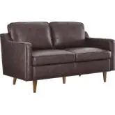 Impart Loveseat in Brown Top Grain Leather