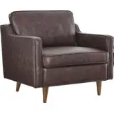 Impart Accent Arm Chair in Brown Top Grain Leather