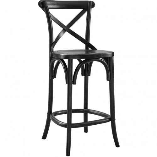 Gear Counter Stool in Black Finish Wood