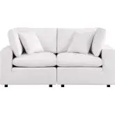 Commix Outdoor Overstuffed Loveseat in White Fabric