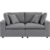 Commix Outdoor Loveseat in Gray Sunbrella&reg; Fabric