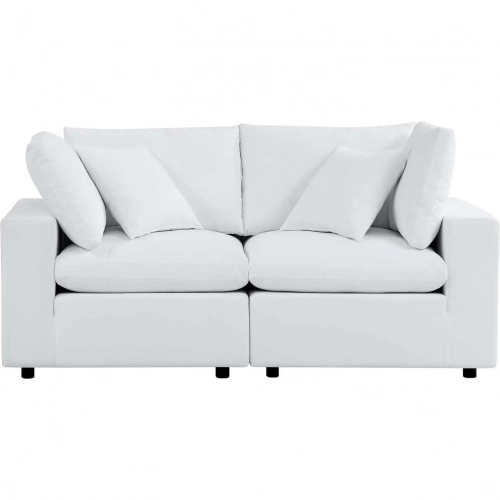 Commix Outdoor Loveseat in White Sunbrella&reg; Fabric