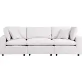 Commix Outdoor Overstuffed Sofa in White Fabric