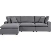 Commix Outdoor 4 Piece Sectional Sofa in Gray Sunbrella&reg; Fabric