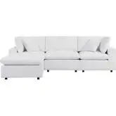 Commix Outdoor 4 Piece Sectional Sofa in White Sunbrella&reg; Fabric