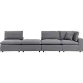 Commix Outdoor 4 Piece Sectional Sofa in Gray Sunbrella&reg; Fabric