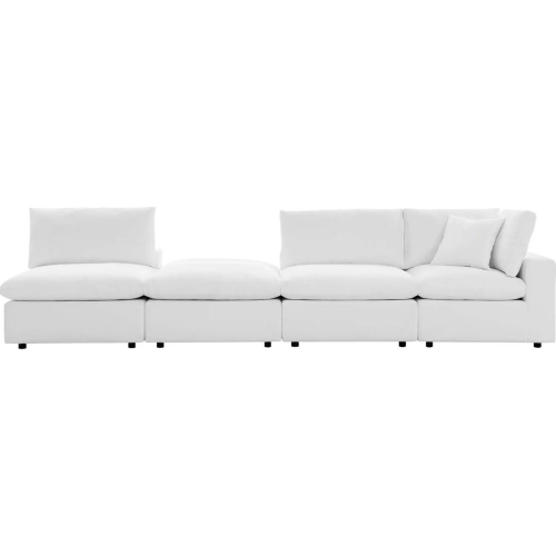 Commix Outdoor 4 Piece Sectional Sofa in White Sunbrella&reg; Fabric