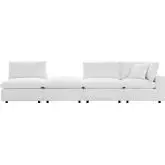 Commix Outdoor 4 Piece Sectional Sofa in White Sunbrella&reg; Fabric