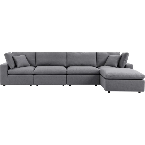 Commix Outdoor 5 Piece Sectional Sofa in Gray Sunbrella&reg; Fabric