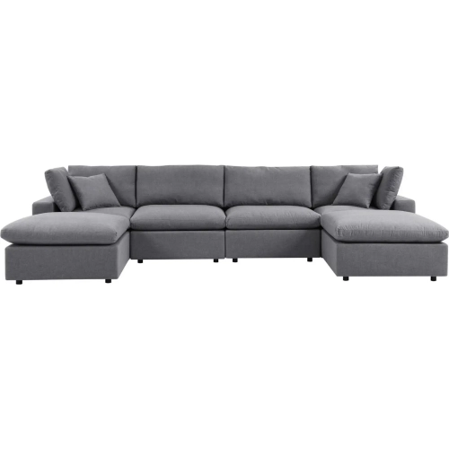 Commix Outdoor 6 Piece Sectional Sofa in Gray Sunbrella&reg; Fabric