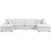 Commix Outdoor 6 Piece Sectional Sofa in White Sunbrella&reg; Fabric