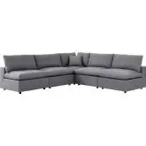 Commix Outdoor 5 Piece Sectional Sofa in Gray Sunbrella&reg; Fabric