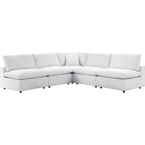 Commix Outdoor 5 Piece Sectional Sofa in White Sunbrella&reg; Fabric