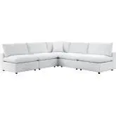 Commix Outdoor 5 Piece Sectional Sofa in White Sunbrella&reg; Fabric